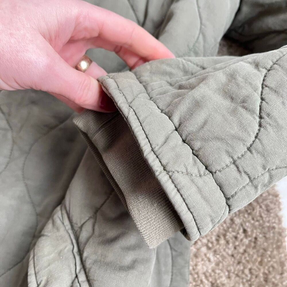 Avec de Filles Quilted Zip Jacket Anthropologie Sage Green Size M - Picture 10 of 13